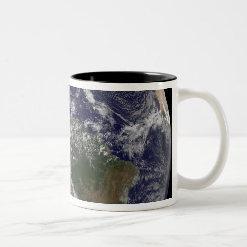 Full Earth showing North America and South Amer Two_Tone Coffee Mug