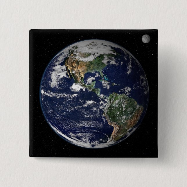 Full Earth showing North and South America Button (Front)