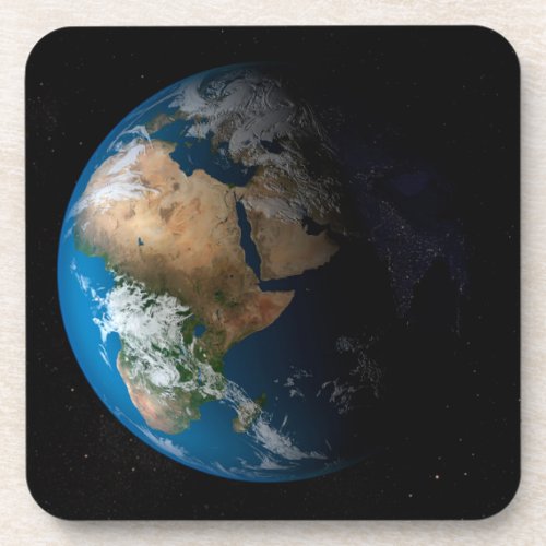 Full Earth Showing Simulated Clouds Over Africa Beverage Coaster