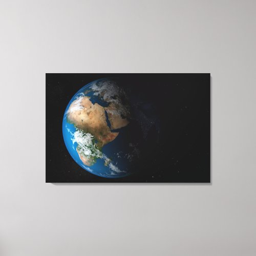 Full Earth Showing Simulated Clouds Over Africa Canvas Print