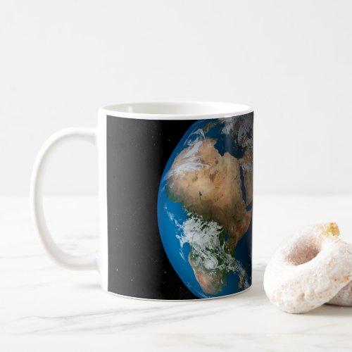 Full Earth Showing Simulated Clouds Over Africa Coffee Mug
