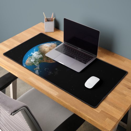 Full Earth Showing Simulated Clouds Over Africa Desk Mat