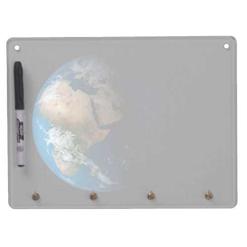 Full Earth Showing Simulated Clouds Over Africa Dry Erase Board With Keychain Holder