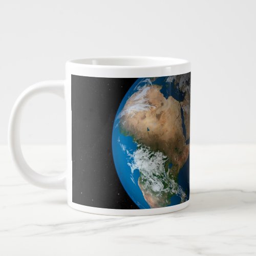 Full Earth Showing Simulated Clouds Over Africa Giant Coffee Mug