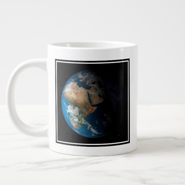 Full Earth Showing Simulated Clouds Over Africa. Giant Coffee Mug (Left)
