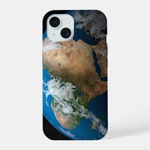 Full Earth Showing Simulated Clouds Over Africa iPhone 15 Case