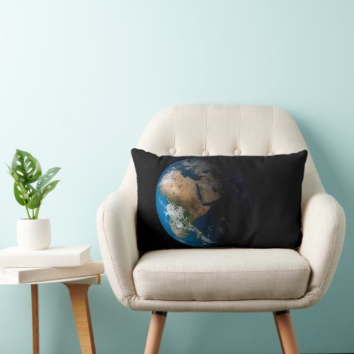 Full Earth Showing Simulated Clouds Over Africa Lumbar Pillow