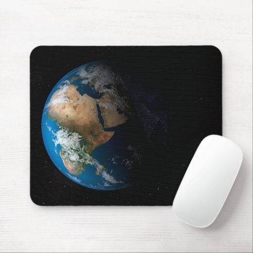 Full Earth Showing Simulated Clouds Over Africa Mouse Pad