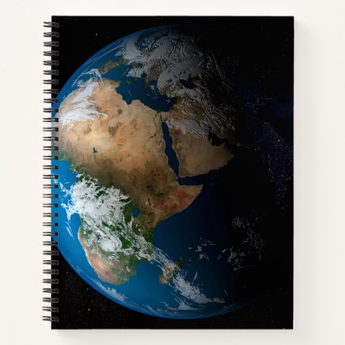 Full Earth Showing Simulated Clouds Over Africa Notebook