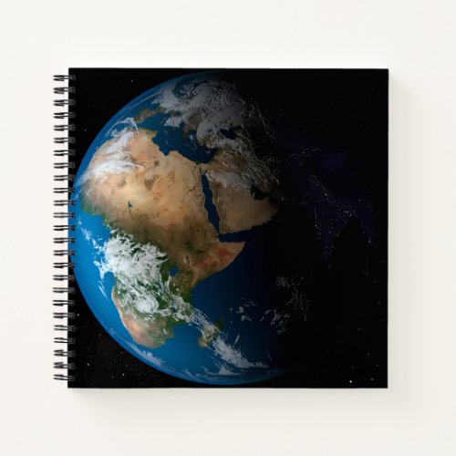 Full Earth Showing Simulated Clouds Over Africa Notebook