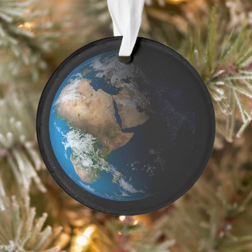 Full Earth Showing Simulated Clouds Over Africa Ornament