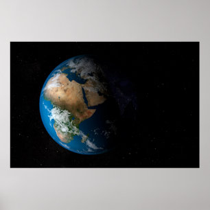 Full Earth Showing Simulated Clouds Over Africa. Poster