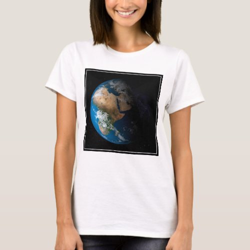 Full Earth Showing Simulated Clouds Over Africa T_Shirt