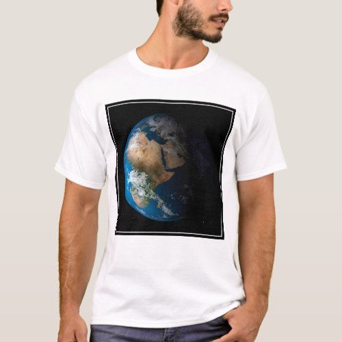 Full Earth Showing Simulated Clouds Over Africa T_Shirt