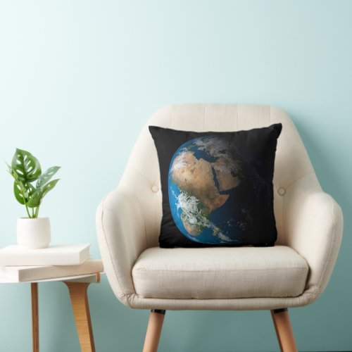 Full Earth Showing Simulated Clouds Over Africa Throw Pillow