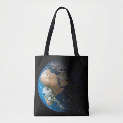 Full Earth Showing Simulated Clouds Over Africa Tote Bag