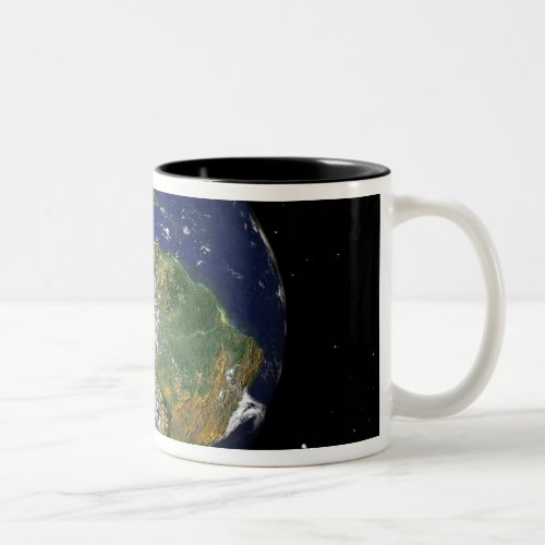 Full Earth showing South America 2 Two_Tone Coffee Mug