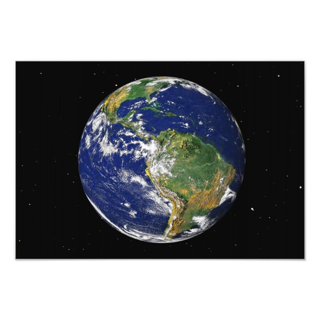 Full Earth showing South America Photo Print (Front)