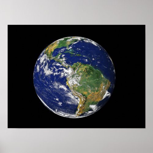 Full Earth showing South America Poster