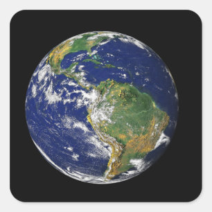 Full Earth showing South America Square Sticker