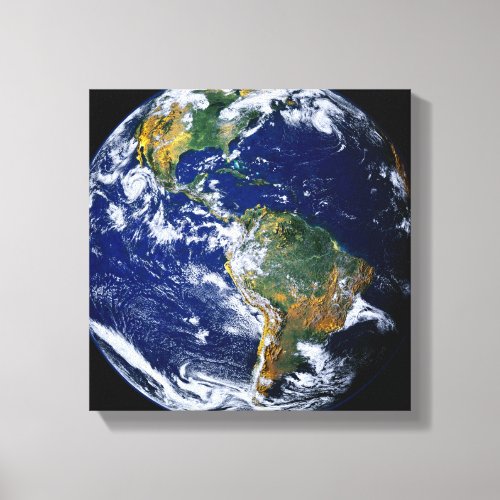 Full Earth Showing The Americas Canvas Print
