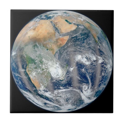 Full Earth Showing The Eastern Hemisphere Ceramic Tile