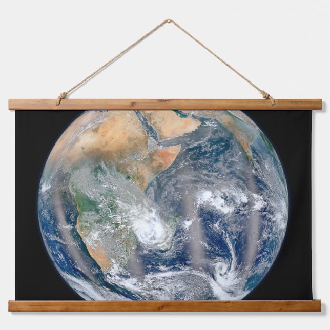 Full Earth Showing The Eastern Hemisphere. Hanging Tapestry (Front)