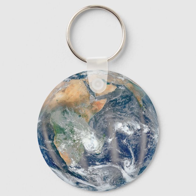 Full Earth Showing The Eastern Hemisphere. Keychain (Front)