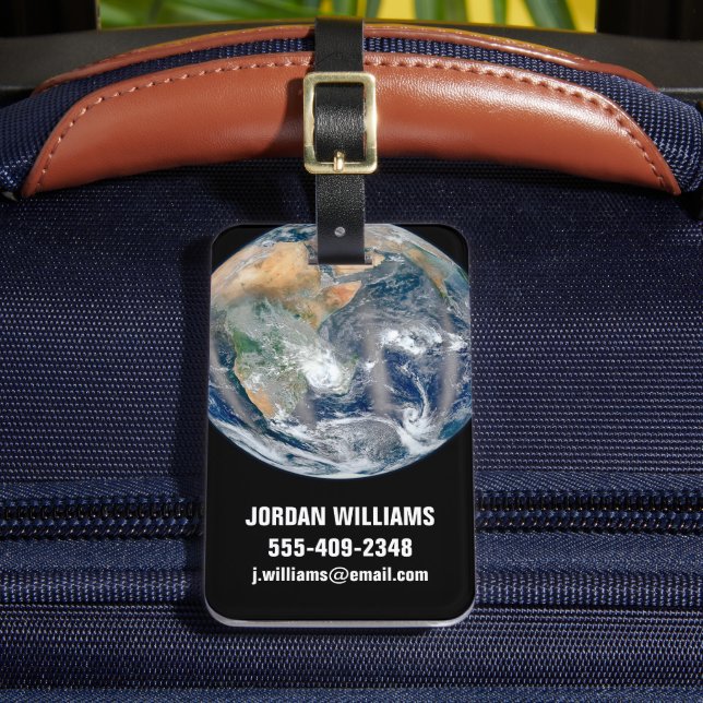 Full Earth Showing The Eastern Hemisphere. Luggage Tag (Front Insitu 2)