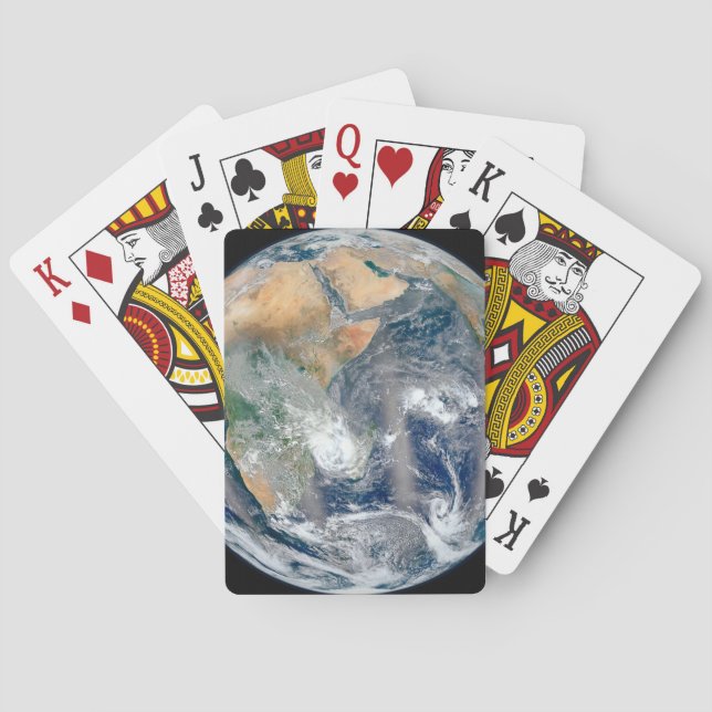 Full Earth Showing The Eastern Hemisphere. Poker Cards (Back)