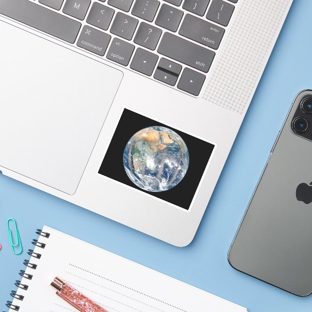 Full Earth Showing The Eastern Hemisphere. Sticker (Laptop w/ iPhone)