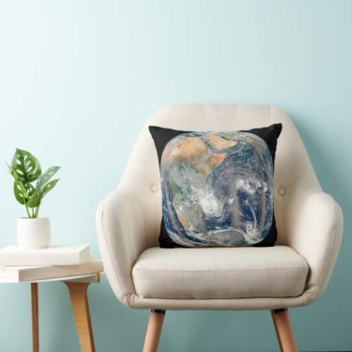 Full Earth Showing The Eastern Hemisphere Throw Pillow