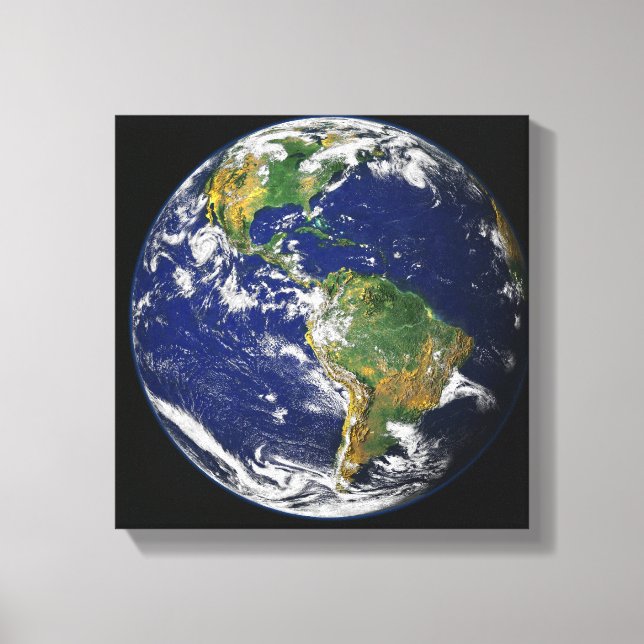 Full Earth showing the western hemisphere Canvas Print (Front)