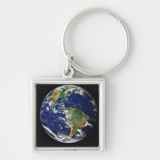 Full Earth showing the western hemisphere Keychain (Front)