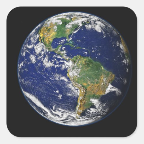Full Earth showing the western hemisphere Square Sticker