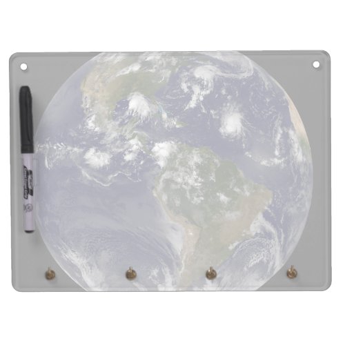 Full Earth Showing Tropical Storms In The Atlantic Dry Erase Board With Keychain Holder