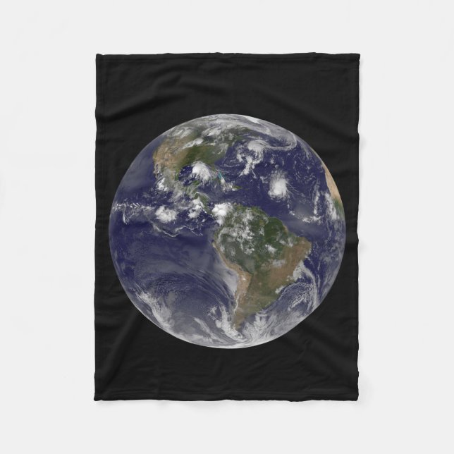 Full Earth Showing Tropical Storms In The Atlantic Fleece Blanket (Front)