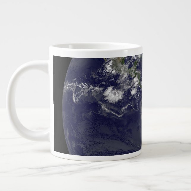 Full Earth Showing Tropical Storms In The Atlantic Giant Coffee Mug (Left)