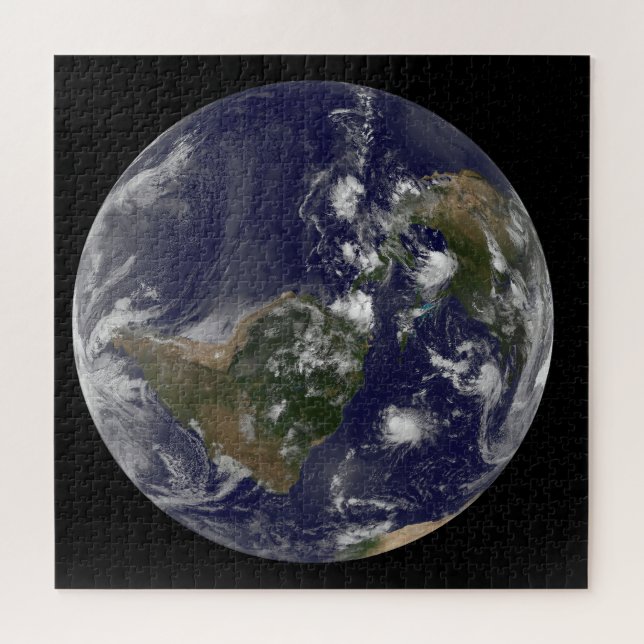 Full Earth Showing Tropical Storms In The Atlantic Jigsaw Puzzle (Horizontal)