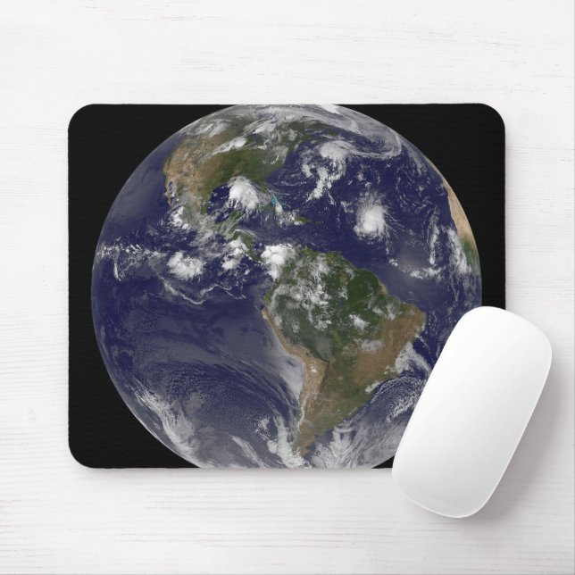 Full Earth Showing Tropical Storms In The Atlantic Mouse Pad (With Mouse)