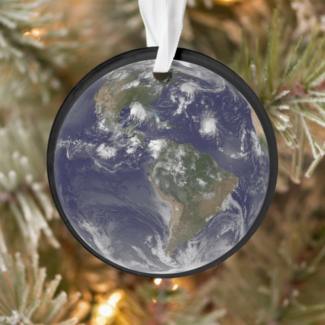 Full Earth Showing Tropical Storms In The Atlantic Ornament (Tree)