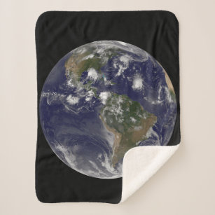 Full Earth Showing Tropical Storms In The Atlantic Sherpa Blanket