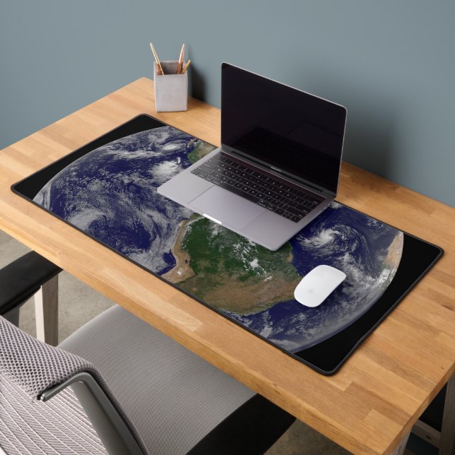 Full Earth Showing Various Tropical Storm Systems. Desk Mat (Office 2)