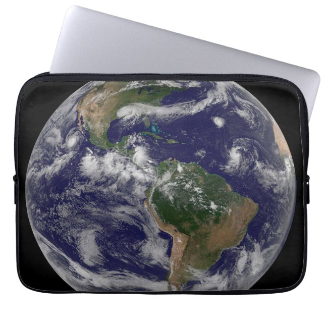 Full Earth Showing Various Tropical Storm Systems. Laptop Sleeve (Front)