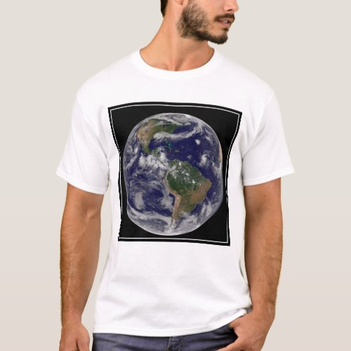 Full Earth Showing Various Tropical Storm Systems T_Shirt