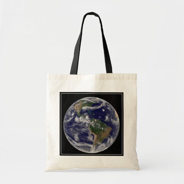 Full Earth Showing Various Tropical Storm Systems. Tote Bag (Front)