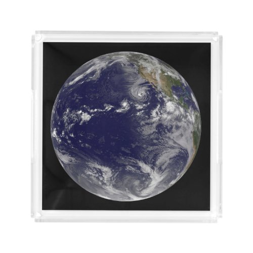 Full Earth Showing Various Tropical Storms Acrylic Tray