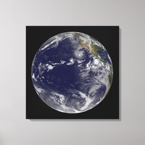 Full Earth Showing Various Tropical Storms Canvas Print