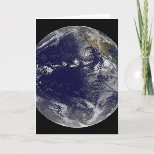 Full Earth Showing Various Tropical Storms Card