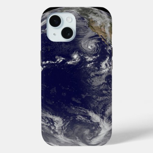 Full Earth Showing Various Tropical Storms iPhone 15 Case